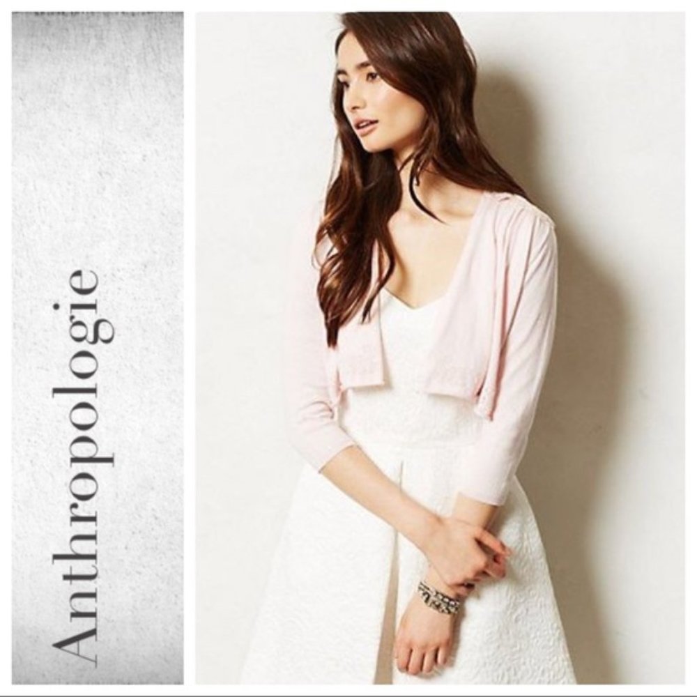 Knitted & Knotted blush pointelle bolero large.